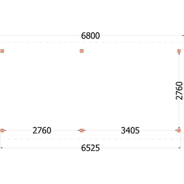 Buitenverblijf Zadeldak Betula 6800x3500x3150mm (bxdxh)