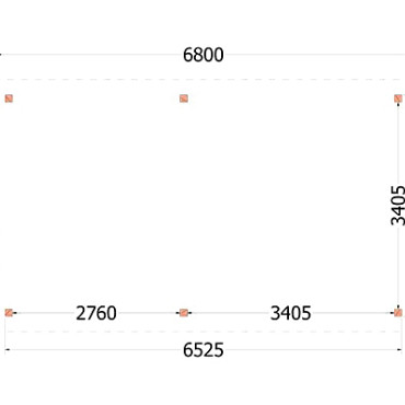 Buitenverblijf Zadeldak Betula 6800x4150x3350mm (bxdxh)