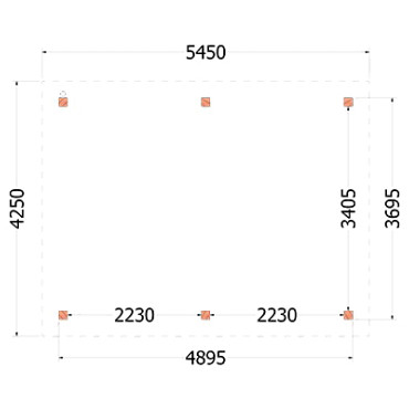 Buitenverblijf Florence 5450x4250x2600mm (bxdxh)