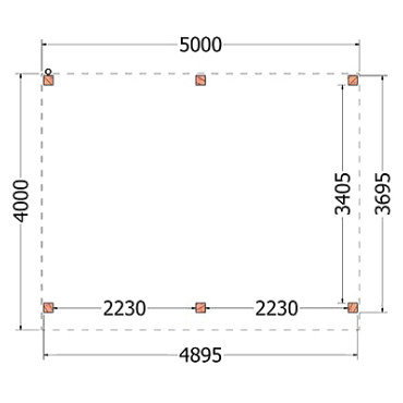 Buitenverblijf Mensa 5000x4000x2600mm (bxdxh)