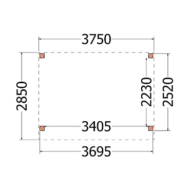 Buitenverblijf Refter XL 3750x2850x2600mm (bxdxh)