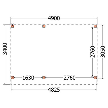 Buitenverblijf Refter XL 4900x3400x2600mm (bxdxh)
