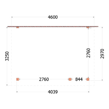 Aanbouwveranda Lucca 4600x3250x2600mm (bxdxh) rechts