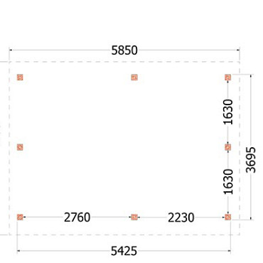 Kapschuur de Hoeve XL 5850x4400x3750mm (bxdxh) rechts