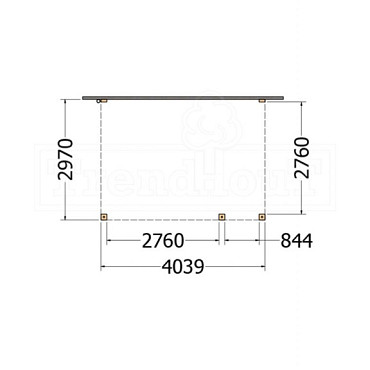 Aanbouwveranda Modena 4050x3000x2700mm (bxdxh) rechts