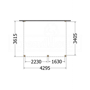 Aanbouwveranda Modena 4300x3650x2700mm (bxdxh) rechts