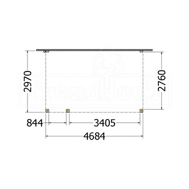 Aanbouwveranda Modena 4700x3000x2700mm (bxdxh) links