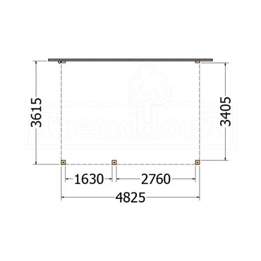 Aanbouwveranda Modena 4850x3650x2700mm (bxdxh) links