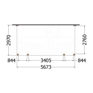 Aanbouwveranda Modena 5700x3000x2700mm (bxdxh)