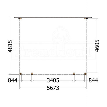 Aanbouwveranda Modena 5700x4850x2700mm (bxdxh)