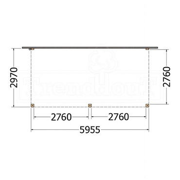 Aanbouwveranda Modena 6000x3000x2700mm (bxdxh)