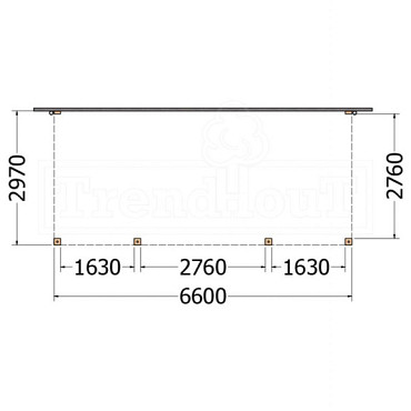 Aanbouwveranda Modena 6600x3000x2700mm (bxdxh)