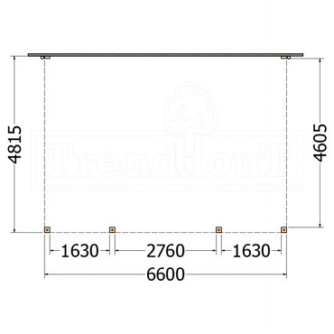 Aanbouwveranda Modena 6600x4850x2700mm (bxdxh)