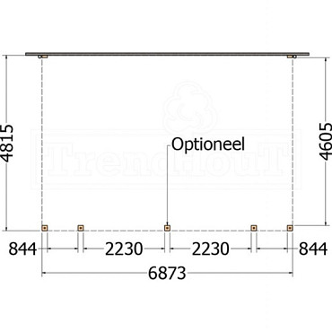 Aanbouwveranda Modena 6900x4850x2700mm (bxdxh)