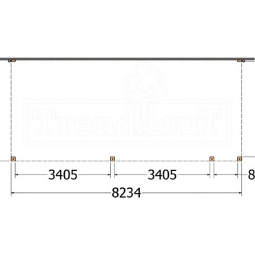 Aanbouwveranda Modena 8250x3650x2700mm (bxdxh) rechts
