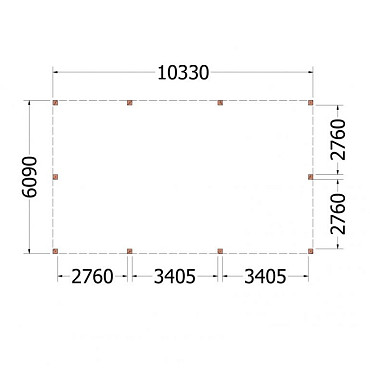Buitenverblijf Palermo XXL 10350x6100x2480mm (bxdxh)