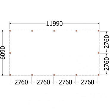 Buitenverblijf Palermo XXL 12000x6100x2480mm (bxdxh)