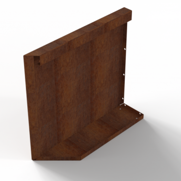 Component Module+ Uitwendig hoekpaneel-Rechts (B) 60x56cm Corten