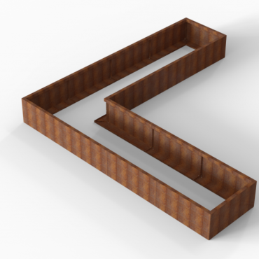 Plantenbak Module+ Corten 360x360x42cm (90cm diep) Corten