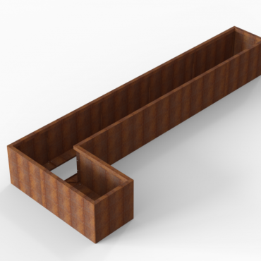 Plantenbak Module+ Corten 420x150x56cm (60cm diep) Corten