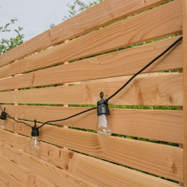 Douglas enkelzijdig geschaafd latten scherm, recht horizontaal, 180x180cm