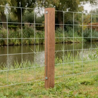 Hardhouten Azobé Paal geschaafd met V-groef gepunt 8,5x8,5x200cm