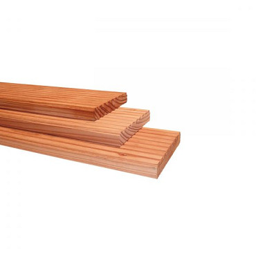 Douglas geschaafd dekdeel 1 zijde grof 1 zijde fijn profiel 2,4x13,8x400cm kleurloos geïmpr