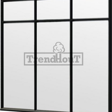 Steel Look raam 2230x2200mm zwart module H-02