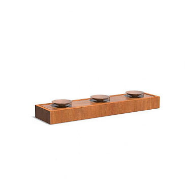Corten Watertafel MET 3 SCHALEN 4000x1000x400mm Corten 3mm (CBS3)