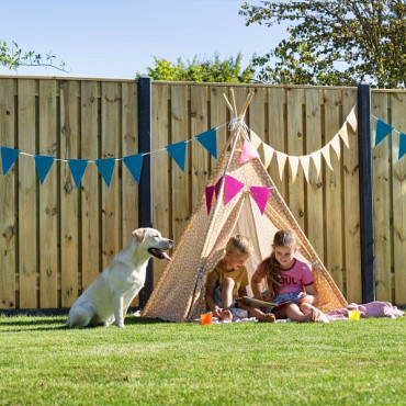 Grenen geschaafd plankenscherm 23-planks 15mm 180x180cm verticaal recht groen geïmpregneerd