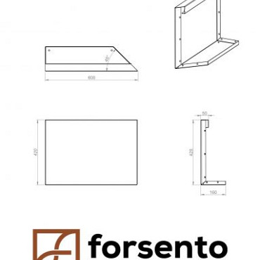 Component Module+ Uitwendig hoekpaneel-Rechts (B) 60x42cm Corten