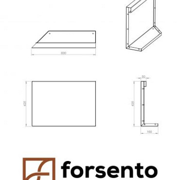 Component Module+ Uitwendig hoekpaneel-Links (B) 60x42cm Corten