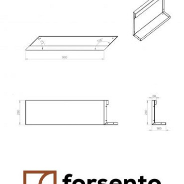 Component Module+ Parallel paneel-R (E) 90x28cm Corten