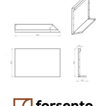 Component Module+ Uitwendig hoekpaneel-Rechts (B) 90x56cm Corten