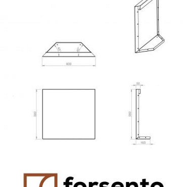 Component Module+ Kopschot paneel (D) 60x56cm Corten