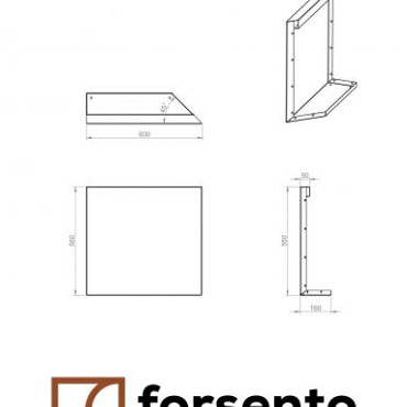 Component Module+ Uitwendig hoekpaneel-Rechts (B) 60x56cm Corten