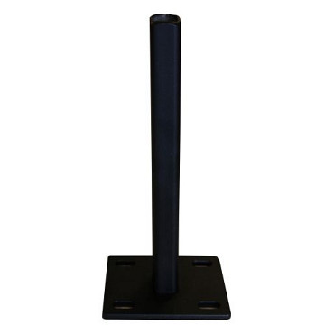 Stalen voetplaat met structuur poedercoating t.b.v. H-gleufpaal, 12 x 15 x 33 cm, kwartsgrijs RAL703