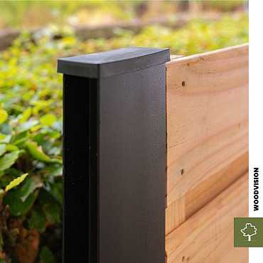 Stalen H-gleufpaal met structuur poedercoating, 4,2 x 9,6 x 275 cm, kwartsgrijs RAL7039