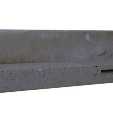 Betonpaal stampbeton 10x10x310cm antraciet tussenpaal tbv recht scherm met 2 betonplaten