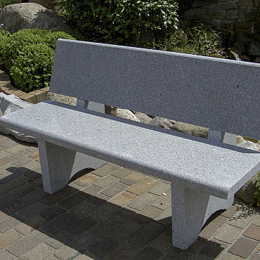 Bank natuursteen graniet basic met rugleuning 115cm