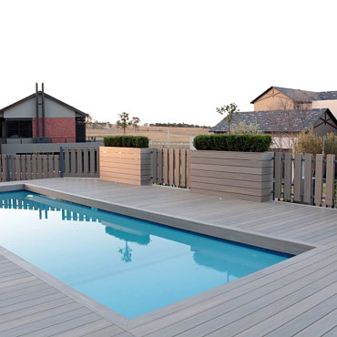 WPC 22,5x210mm FIberdeck Premium | ronde kamer | 2-zijdig | Light Grey 300cm