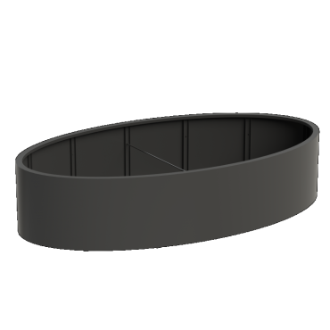 ELLIPSE met bodem 2000x1200x600mm Aluminium (AEL3)
