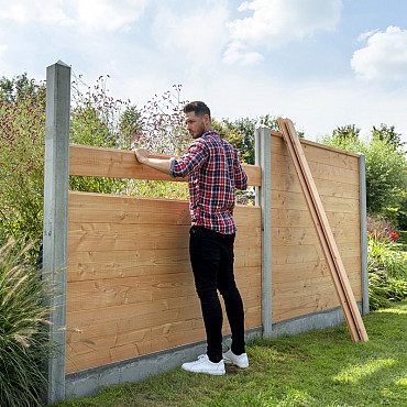 Betowood scherm Douglas inclusief afdekkap 187x224cm kleurloos geïmpregneerd