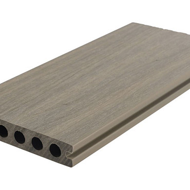 WPC 22,5x210mm FIberdeck Premium | ronde kamer | 2-zijdig | Light Grey 400cm