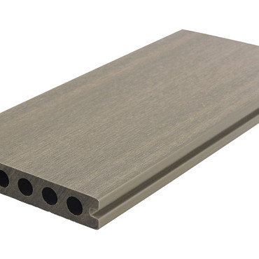 WPC 22,5x138mm FIberdeck Premium | ronde kamer | 2-zijdig | Light Grey 500cm