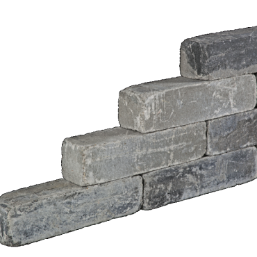 Blockstone stapelblok 15x15x30cm Grijs-Zwart