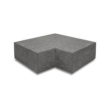 Artistone Oud Hollands hoekstuk traptrede 90° binnen 37x15cm Antraciet