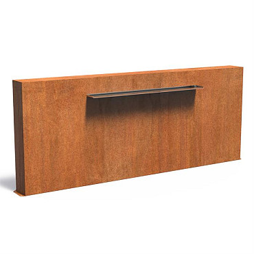 Corten Muur vrijstaand 3000x250x1200 (VCM2.1.1500 (incl waterval 1500 + pomp))