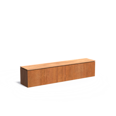 Sokkel met zitting 2000x400x430mm Corten 2mm (CKW30)