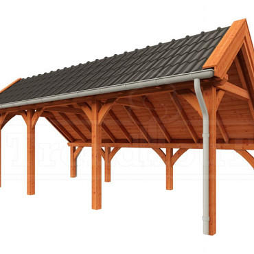 Kapschuur de Hoeve XL 7100x3800x3450mm (bxdxh) links